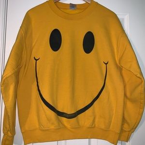 SOLD* Happy /Smiley Face Oversize Crewneck Sweater